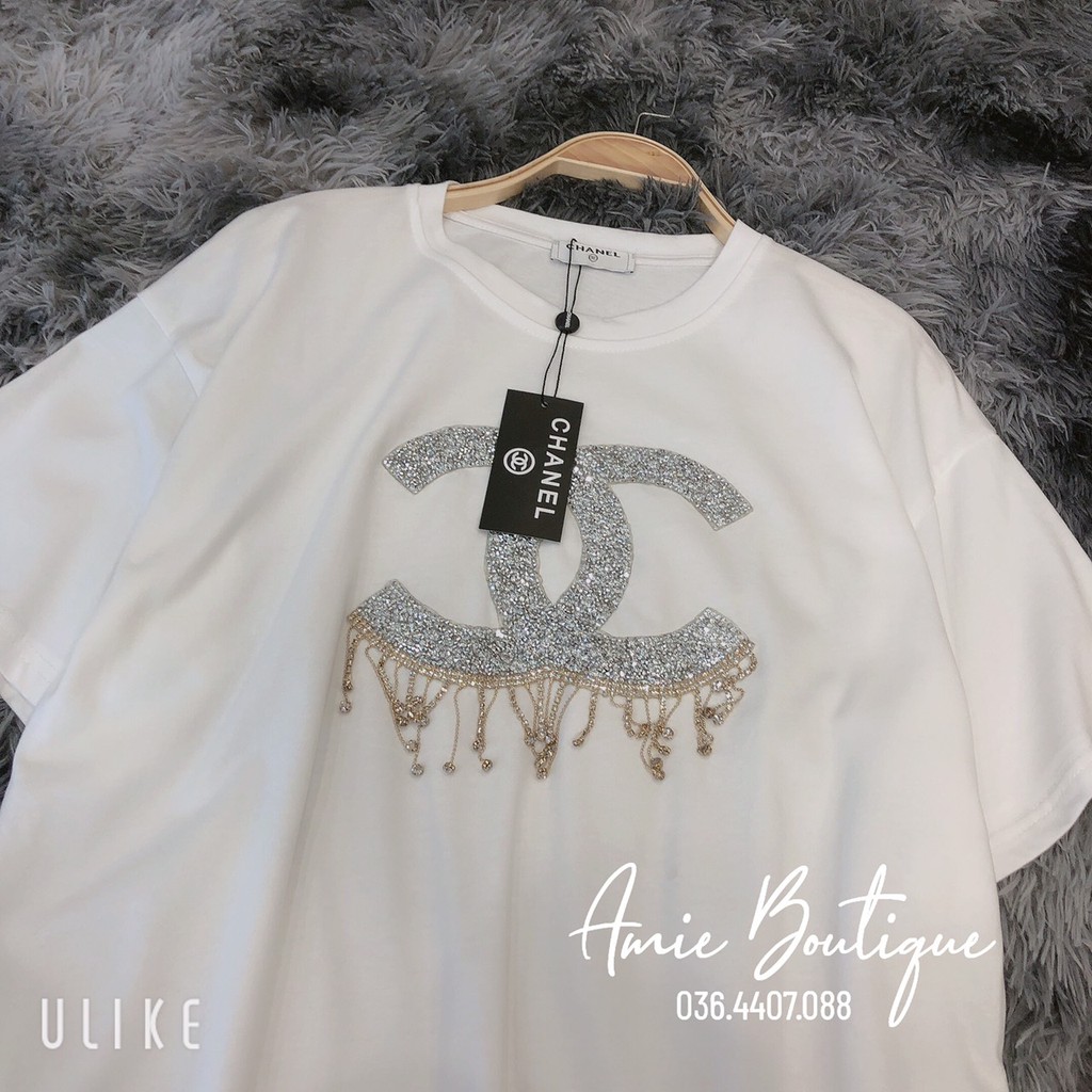 Áo Thun Nữ Áo Phông Nữ Pull Cha.nel Đính Đá Đơn Giản Sang Trọng | BigBuy360 - bigbuy360.vn