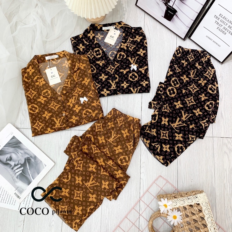 Bộ pijama Lụa COCO Hàng Thiết Kế Cao Cấp Mặc Nhà