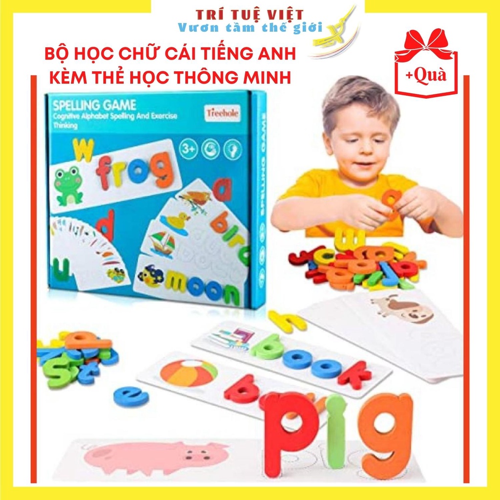 Bộ Ghép Chữ Bằng Gỗ Học Tiếng Anh Kèm 28 Thẻ Từ Vựng 52 Chữ Cái Ghép Spelling Game Thông Minh Giáo Dục Trí TuệTRITUEVIET