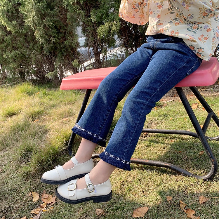 Quần Jeans Ống Loe Thời Trang Xuân Thu Cho Bé Gái