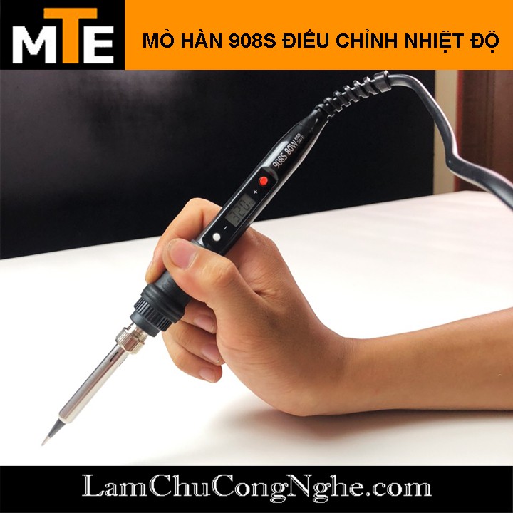 Mỏ hàn 908S 220V 80W điều chỉnh nhiệt độ hiển thị LCD