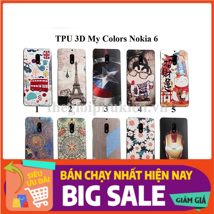 [New] Ốp lưng Nokia 6 in hình 3D chính hãng My Colors