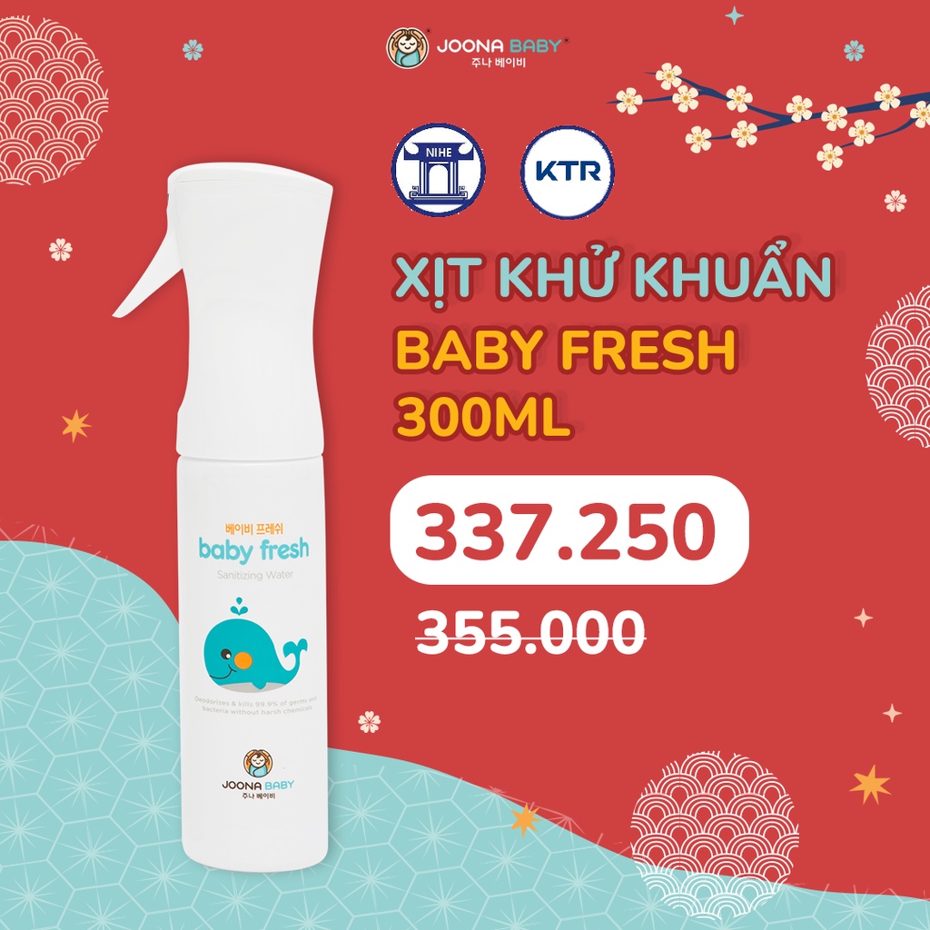 Xịt diệt khuẩn, khử mùi cho đồ chơi, bình sữa, núm ti giả Baby Fresh an toàn cho bé 300ml - JOONA BABY Việt Nam