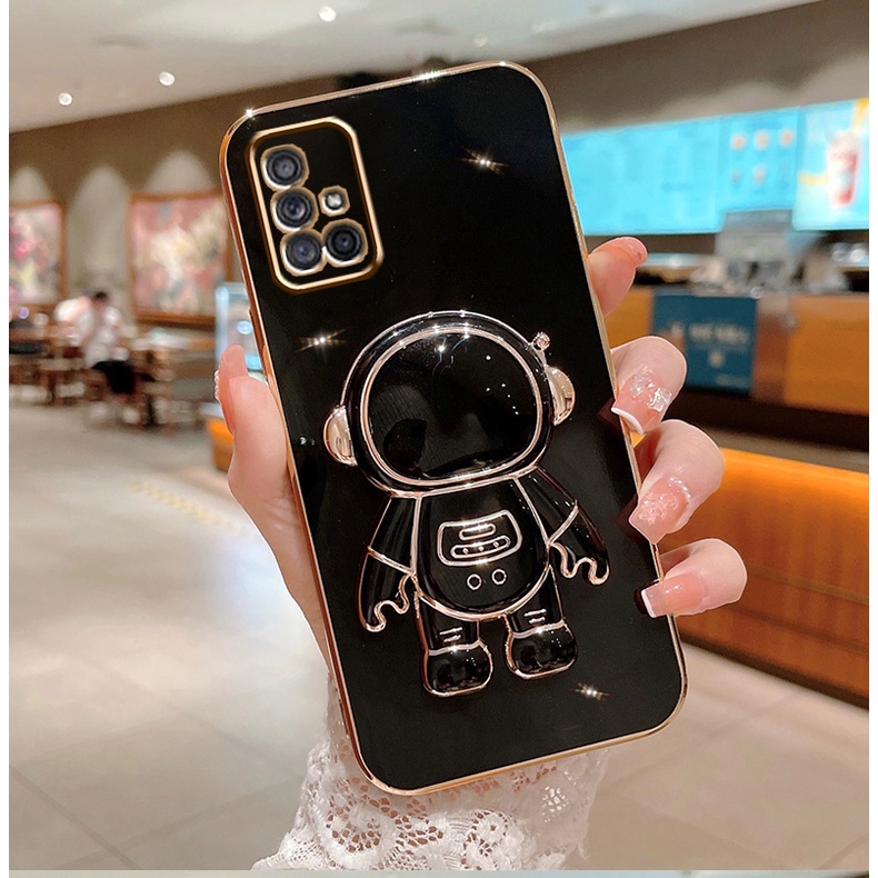 Ốp Điện Thoại Silicon Mềm Có Giá Đỡ Hình Phi Hành Gia Cho Samsung Galaxy A11 A21S A10S A20S A31 A50 A50S A30S A51 A71