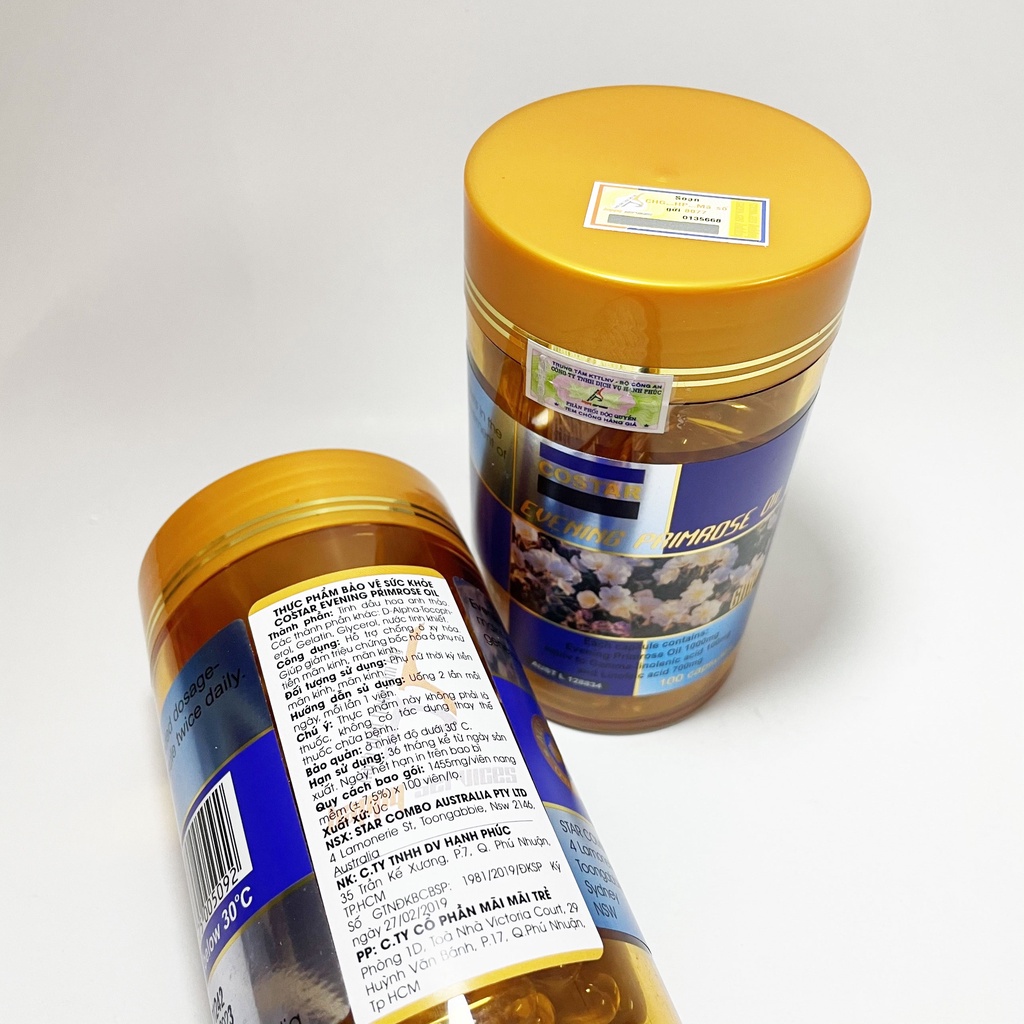 Tinh Dầu Hoa Anh Thảo Costar Úc Evening Primrose Oil 1000mg Hộp 100 viên Cho Phụ Nữ Tiền Mãn Kinh