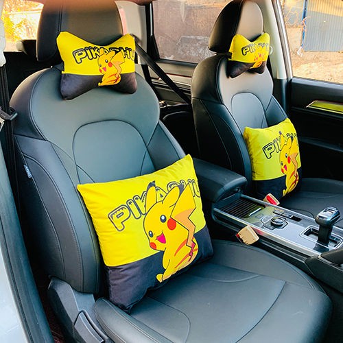 Gối Tựa Đầu Hình Pikachu Dễ Thương Cho Xe Hơi