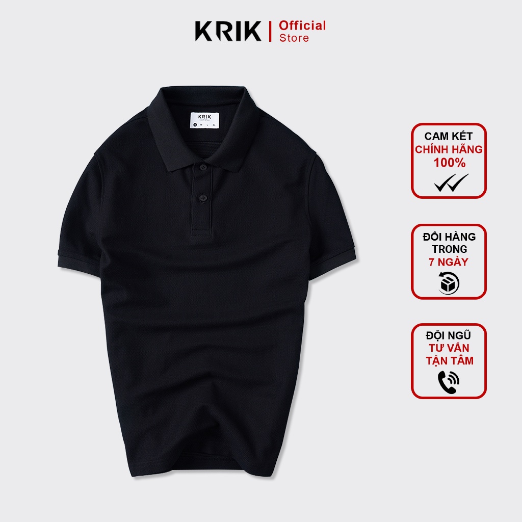Áo Polo Nam KRIK Form Slimfit Vừa Vặn, Chất Vải Cotton Thoáng Mát, Co Dãn 4 Chiều PL0198