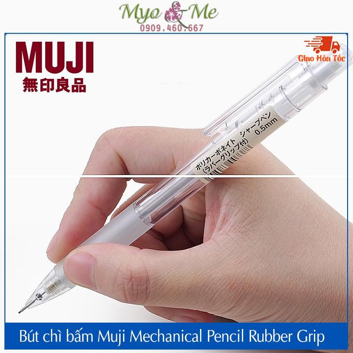 Bút chì bấm Muji Mechanical Pencil 0.5mm Rubber Grib