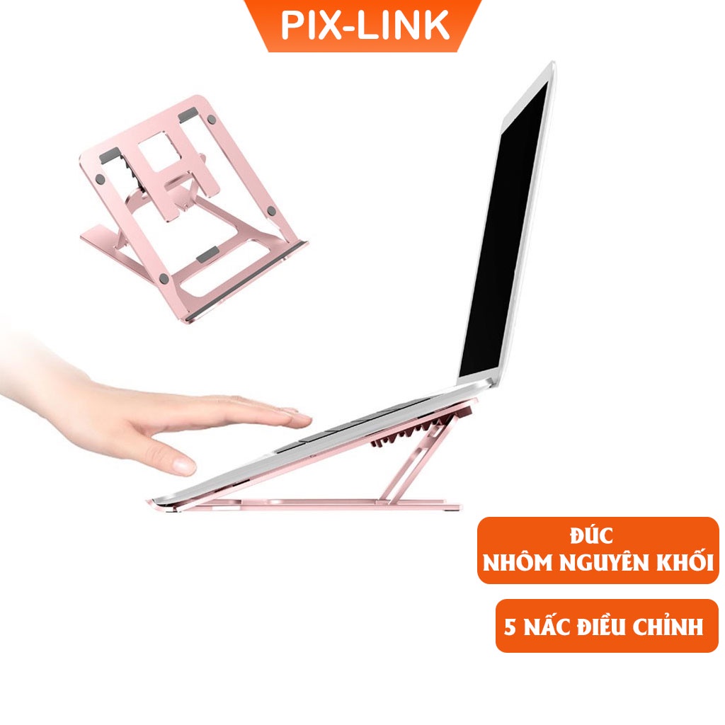 Đế tản nhiệt máy tính laptop PIX-LINK 5P bằng hợp kim nhôm, điều chỉnh 5 cấp độ