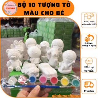 Bộ tô tượng , bộ 10 tượng tô màu kèm màu và cọ