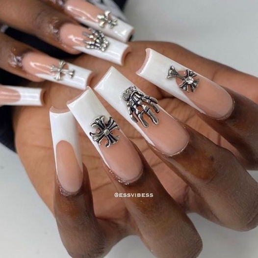 Charm Phụ Kiện Lễ hội HALLOWEEN Kinh Dị Trang Trí Móng Tay | Đầu Lâu Xương Chéo Dơi Satan