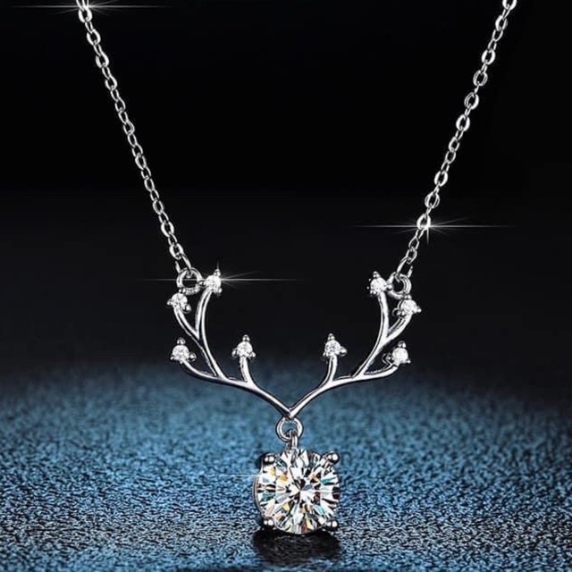 Dây chuyền mặt hình mặt tuần lộc đón noel siêu cấp lung linh Mainomi Shop Bạc Xinh