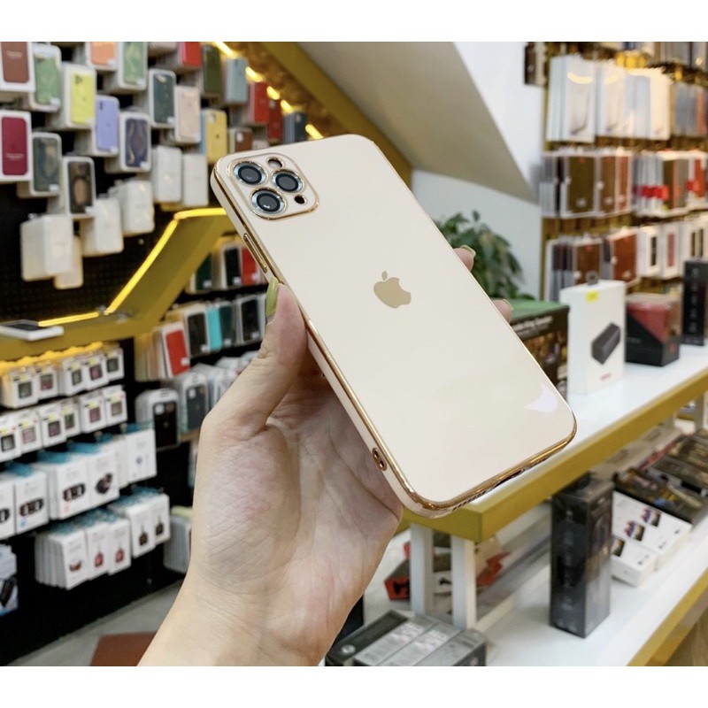 Ốp giả iphone 12- Ốp độ iphone 12 khung vuông viền si sang trọng /7/8/7plus/8plus/x/xs/xs max/11/11pro max