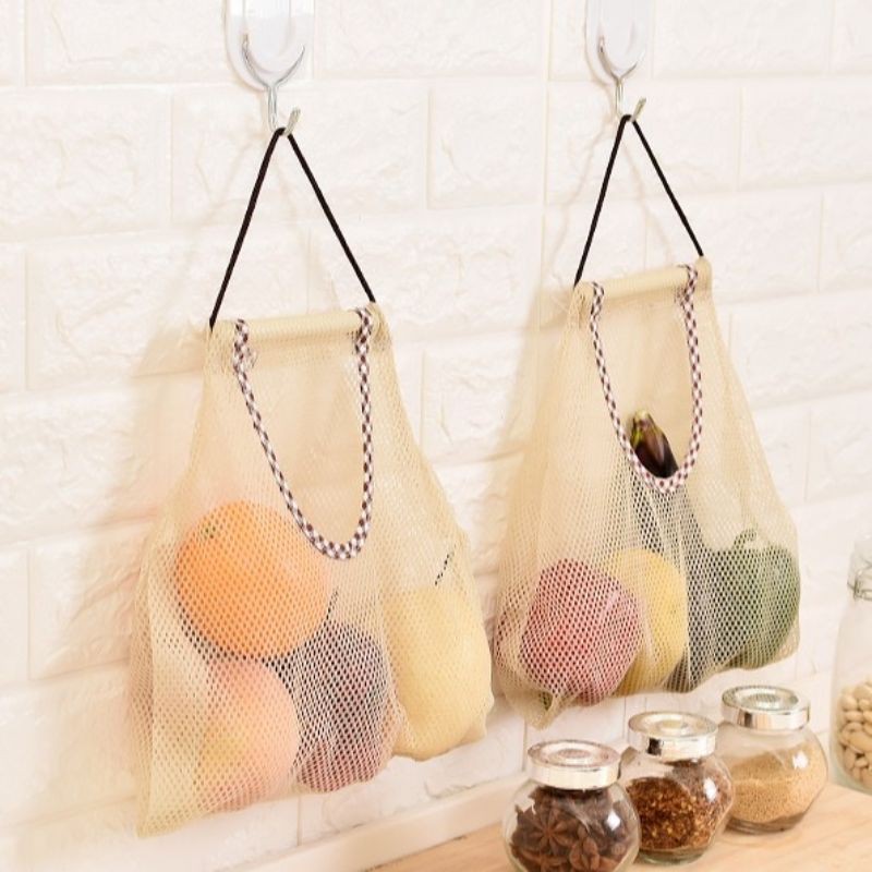 Túi lưới đựng mỹ phẩm, túi đựng hành tỏi treo bếp hàng nhập khẩu