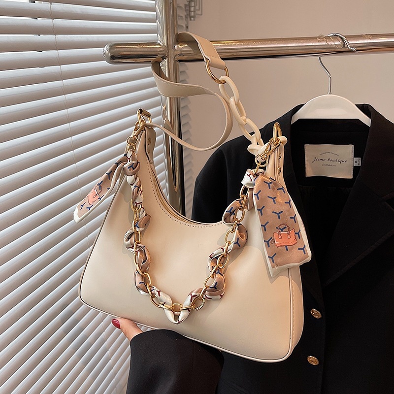 Túi xách IELGY bằng da phối khăn choàng lụa dễ phối đồ thời trang cho nữ