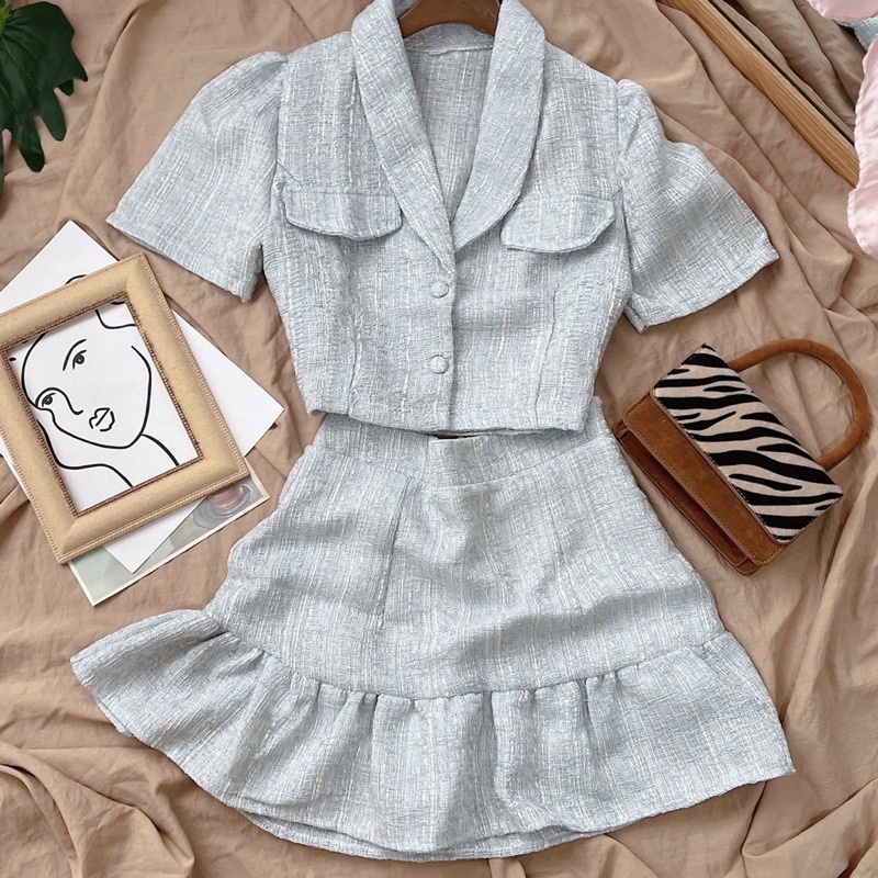 SET ÁO CROPTOP + CHÂN VÁY ĐUÔI CÁ