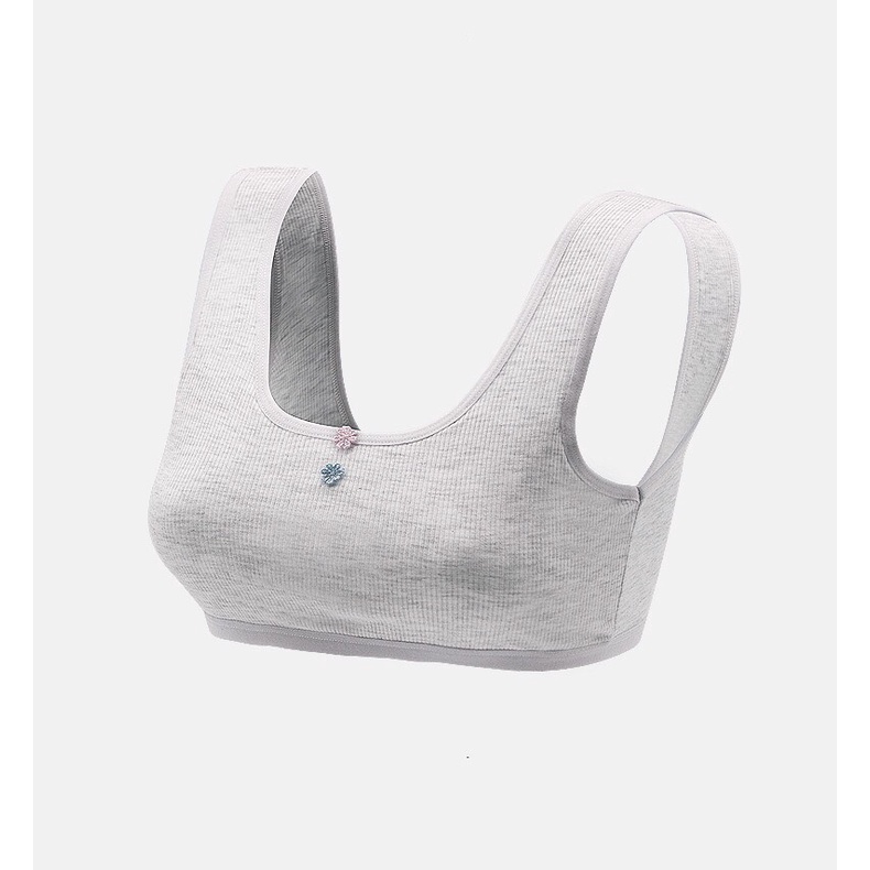 Áo Lá Học Sinh Gân Tăm Có Khuy Cài Sau Dành Cho Học Sinh Cấp 2 Cấp 3 YiOn Underwear BRA04