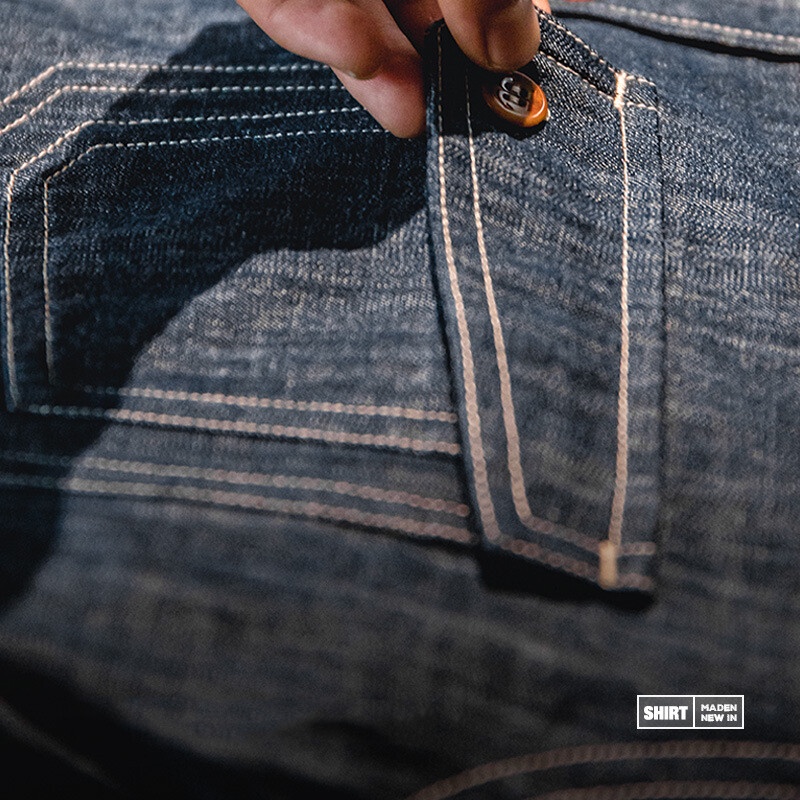 Áo sơ mi Maden denim dài tay phong cách retro Mỹ mới 2022 dành cho nam