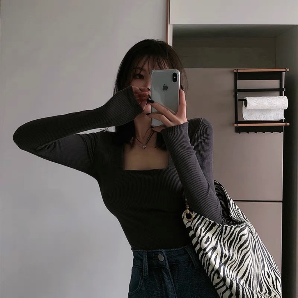 Áo Croptop Body Cổ Chữ U Cực sexy Quyến Rũ