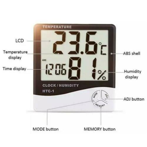 Đồng hồ đo nhiệt độ và độ ẩm 18*13*4cm F5J6 D5H4 U2Y6