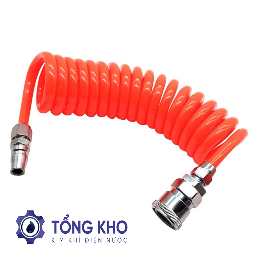 Dây xoắn, ống xoắn dây hơi PU khí nén Đài Loan chịu được áp suất cao, đầy đủ kích thước - Tổng kho kim khí điện nước