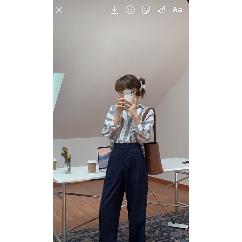 [Mã SKAMFSW175 giảm 10K đơn 50K] [Hình thật độc quyền TOS.CLOSET] Quần tây ống rộng ulzzang nắp túi bên