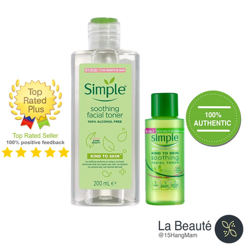 Simple Kind To Skin Soothing Facial Toner - Toner Dành Cho Nhạy Cảm [02 Loại Dung Tích: 50ml/200ml]