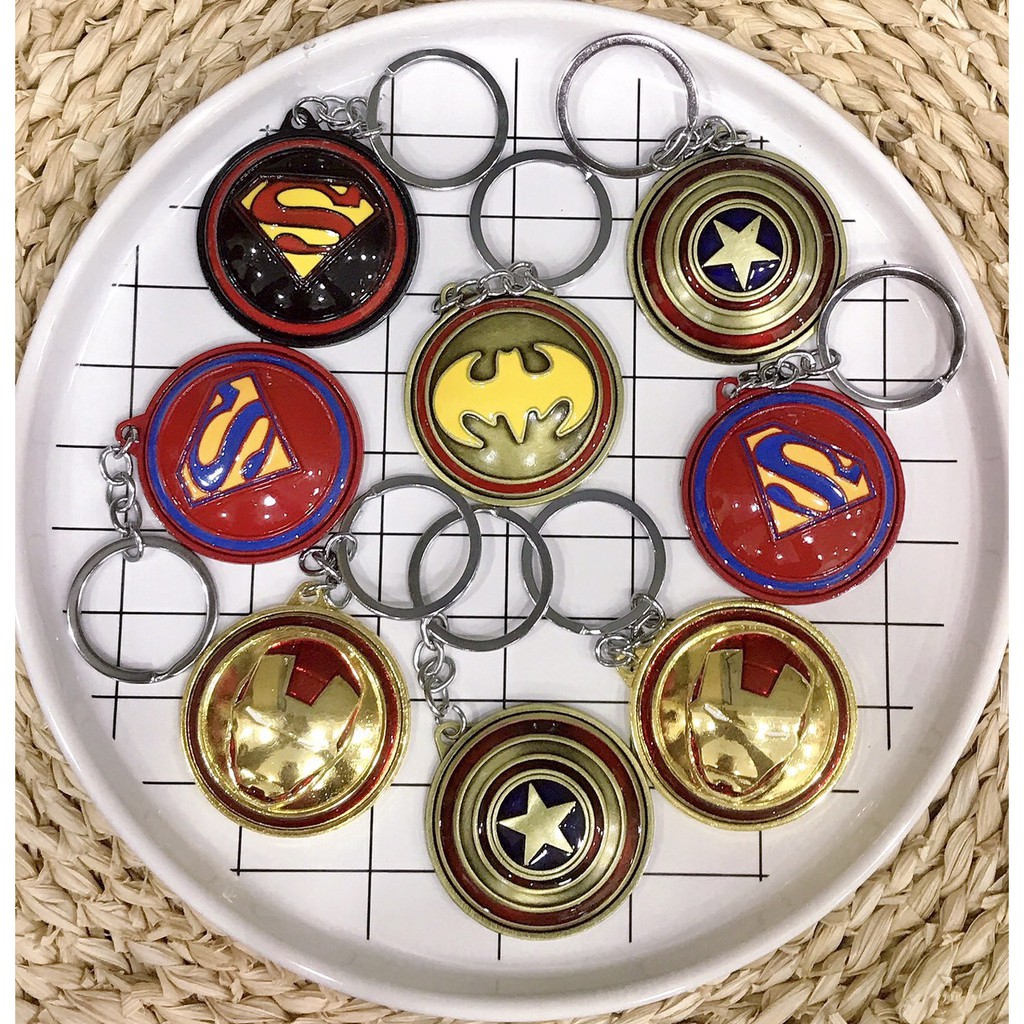 Móc khóa inox Avengers siêu nhân Super Man - có thể xoay 360 độ (Nhiều màu)