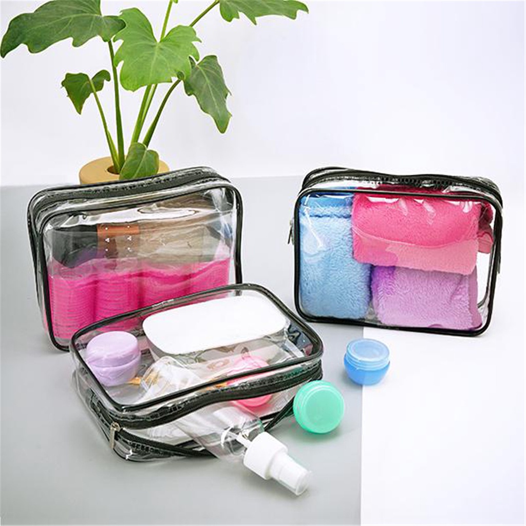 Túi đựng đồ trang điểm bằng PVC trong suốt không thấm nước có khóa kéo thân thiện môi trường