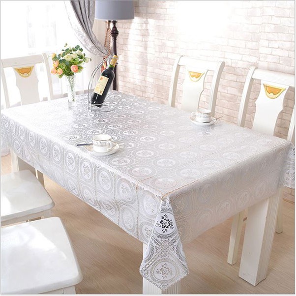 Khăn Trải Bàn 80cmx1m2-1m6 Nhũ Vàng Trắng Chống Thấm Bẩn Sang Trọng