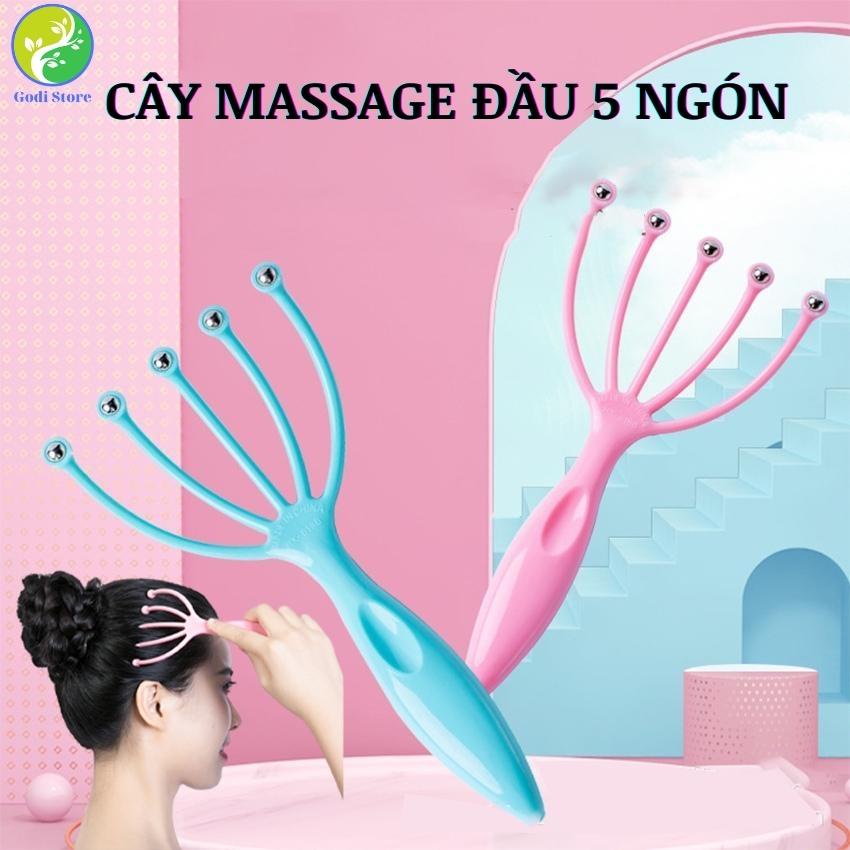 Cây Massage Đầu Năm Ngón Bóng Thép Không Gỉ Xoay Tròn 360° Giảm Căng Thẳng Và Mát Xa Body - G72
