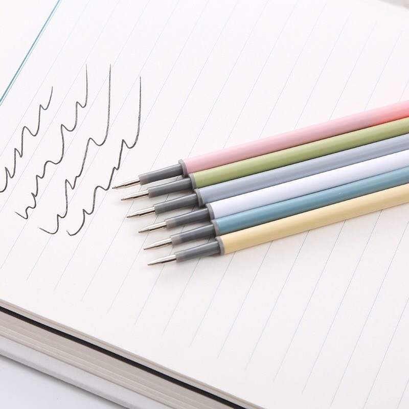 Bút bi bấm, bút gel bấm mực đen ngòi 0.5mm vỏ màu pastel trong suốt cute