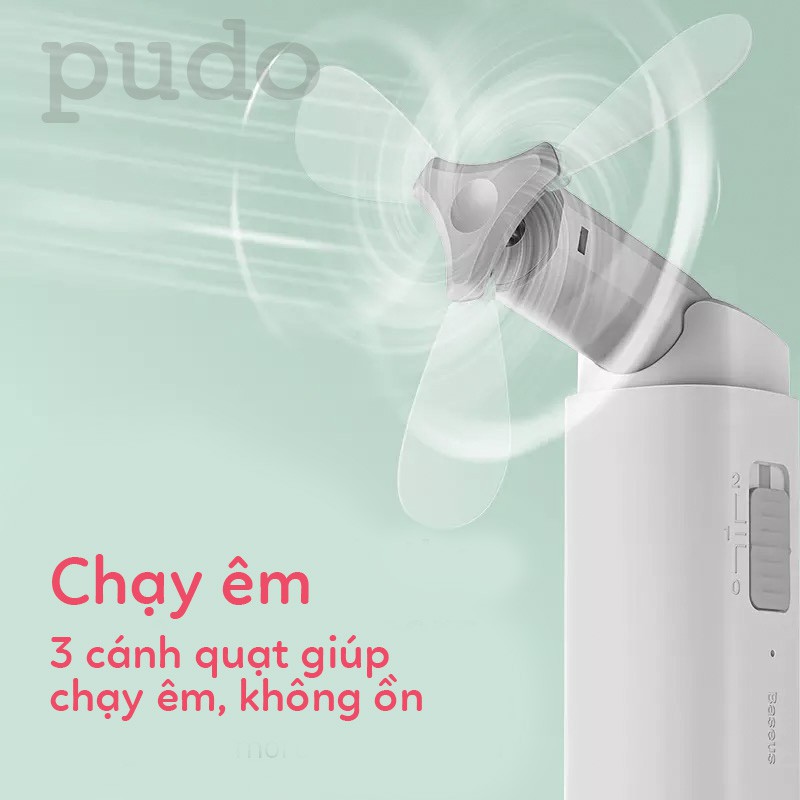 Quạt mini cầm tay thông minh cánh quạt gấp siêu gọn tự tắt khi chạm vào sạc usb pin lâu 13 tiếng chính hãng Baseus