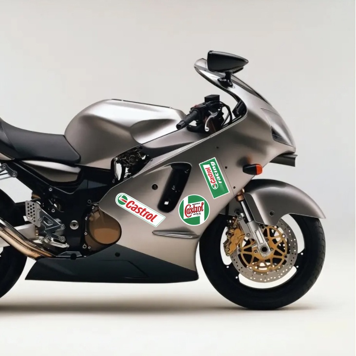 Castrol Xe máy Phản quang Nhà tài trợ Dán Đề can Trang trí Motocross Cá tính Cho Honda