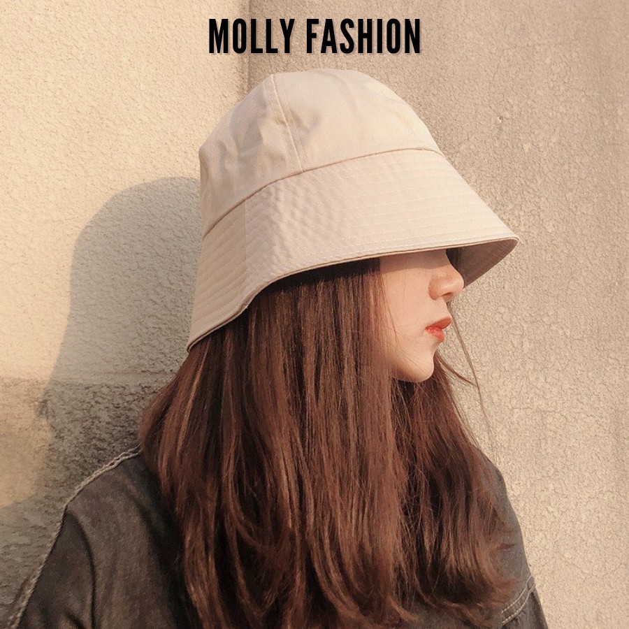 Mũ bucket trơn Unisex  Nón tai bèo vành cụp trơn Ulzzang nhiều màu Molly Fashion – NB01