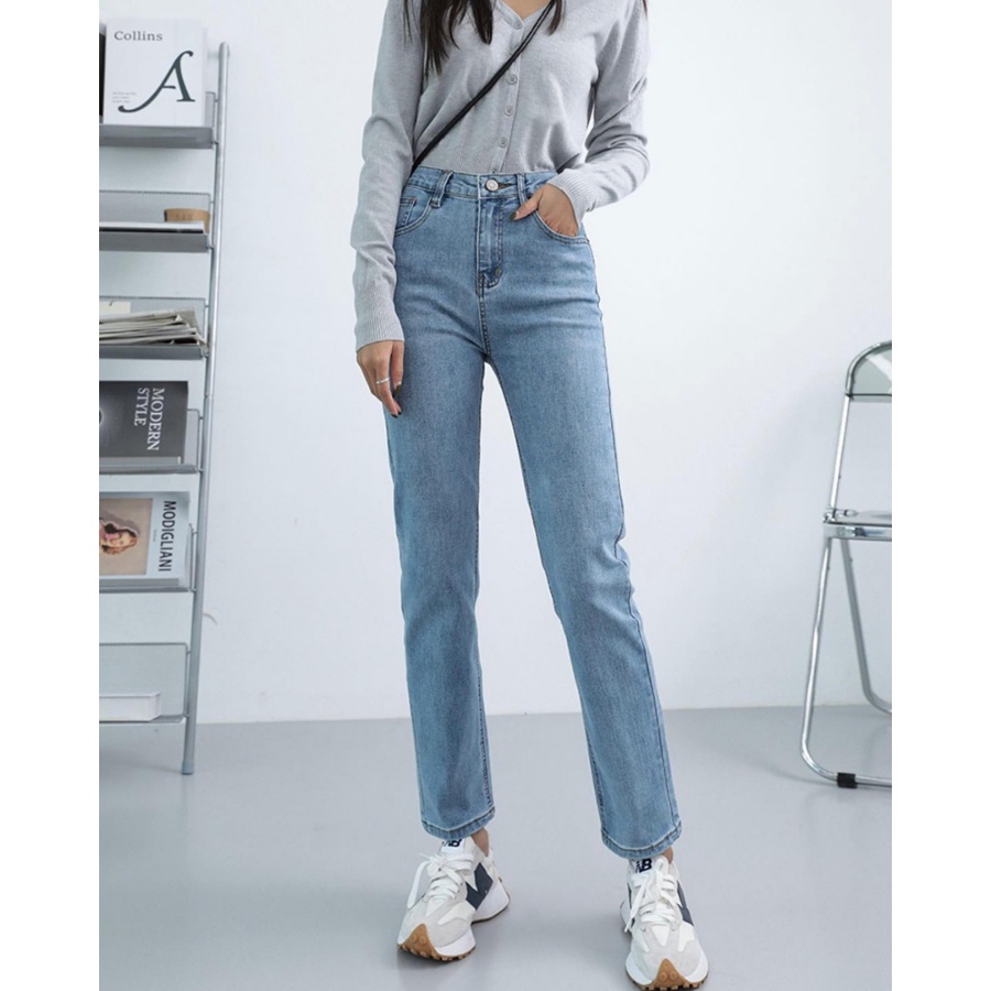 Quần Jean Baggy Nữ Trơn Lưng Cao Dáng Suông, quần bò nữ đi học M285 | BigBuy360 - bigbuy360.vn