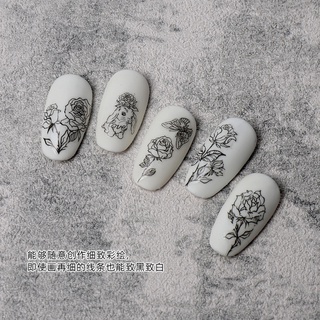 Sticker Bướm Và Hoa Trắng 3D Trang Trí Móng
