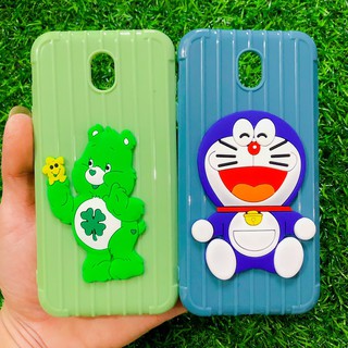 Ốp Lưng Samsung Galaxy J7 pro dẻo màu vân vali gắn hình nổi siêu dễ thương