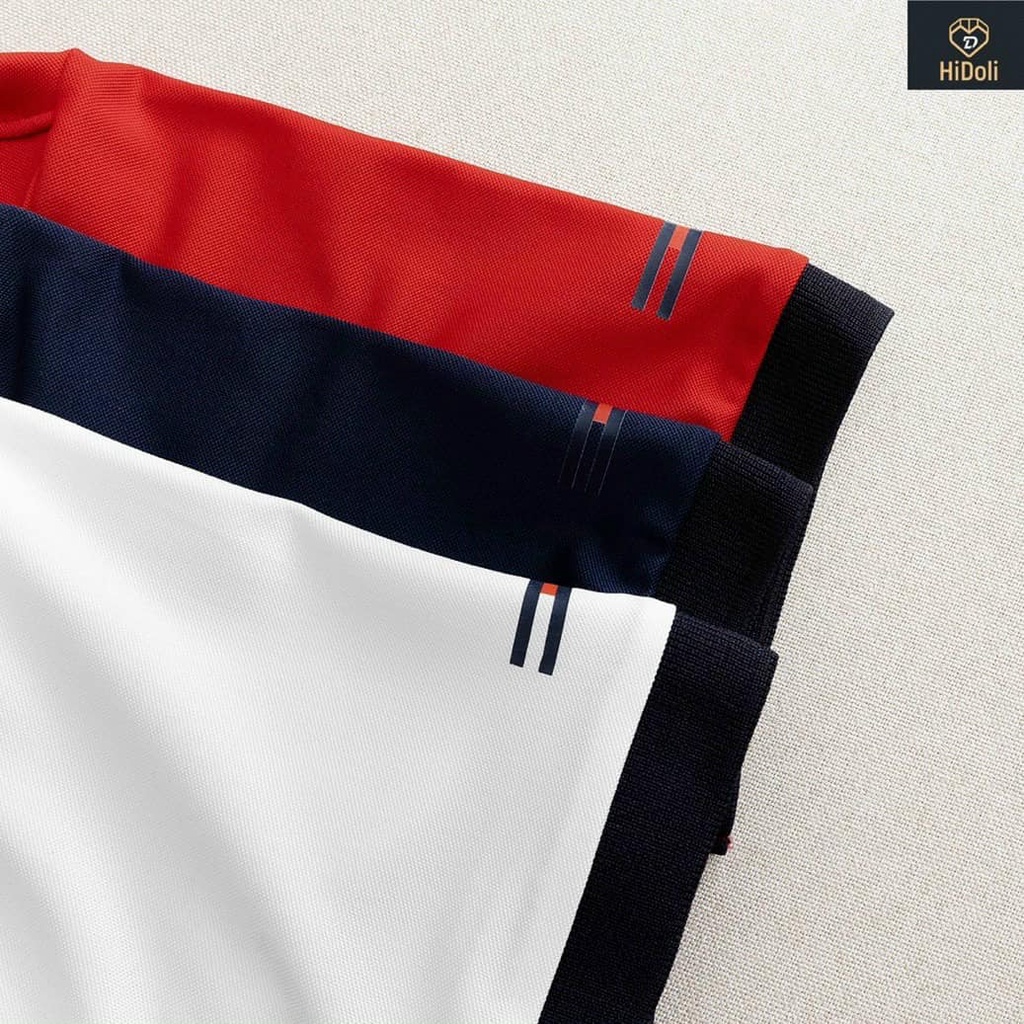 Áo Polo Nữ HIDOLI Ngắn Tay Có Cổ Phối Màu Cực Đẹp Chất Liệu Cotton Siêu Mềm