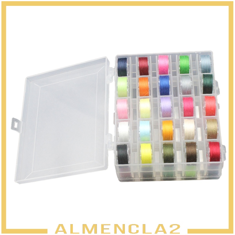 [ALMENCLA2] 50 Colors Sewing Thread Set with Plastic Bobbins Sewing Machine Reel Spools Case