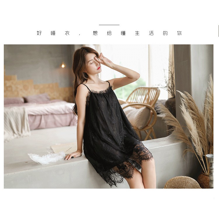 Đầm ngủ ren phi lụa VN014 - Đồ ngủ Sexy, Váy Ngủ Gợi Cảm, Đồ Ngủ Nữ Quyến Rũ Chất Liệu Mềm Mại,Đầm ngủ ren phi lụa | BigBuy360 - bigbuy360.vn