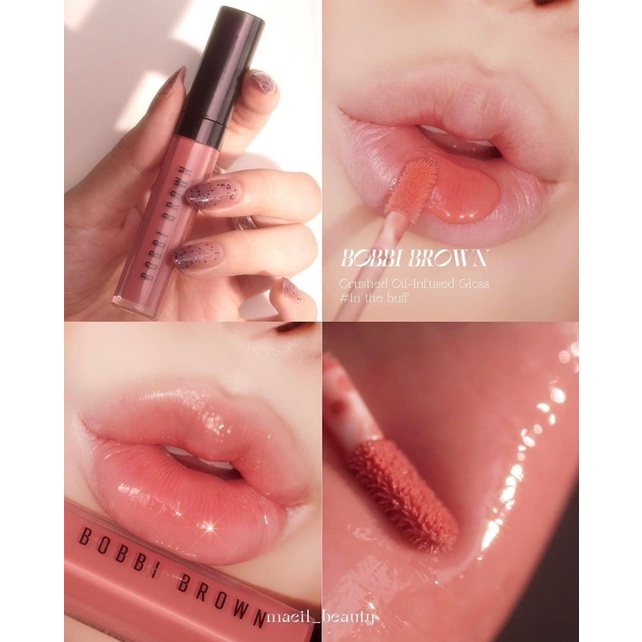 Son Bobbi Brown  Son bóng Bobbi Brown In the Buff Crushed Oil-Infused Lip Gloss fullsize 6ml màu cam đào