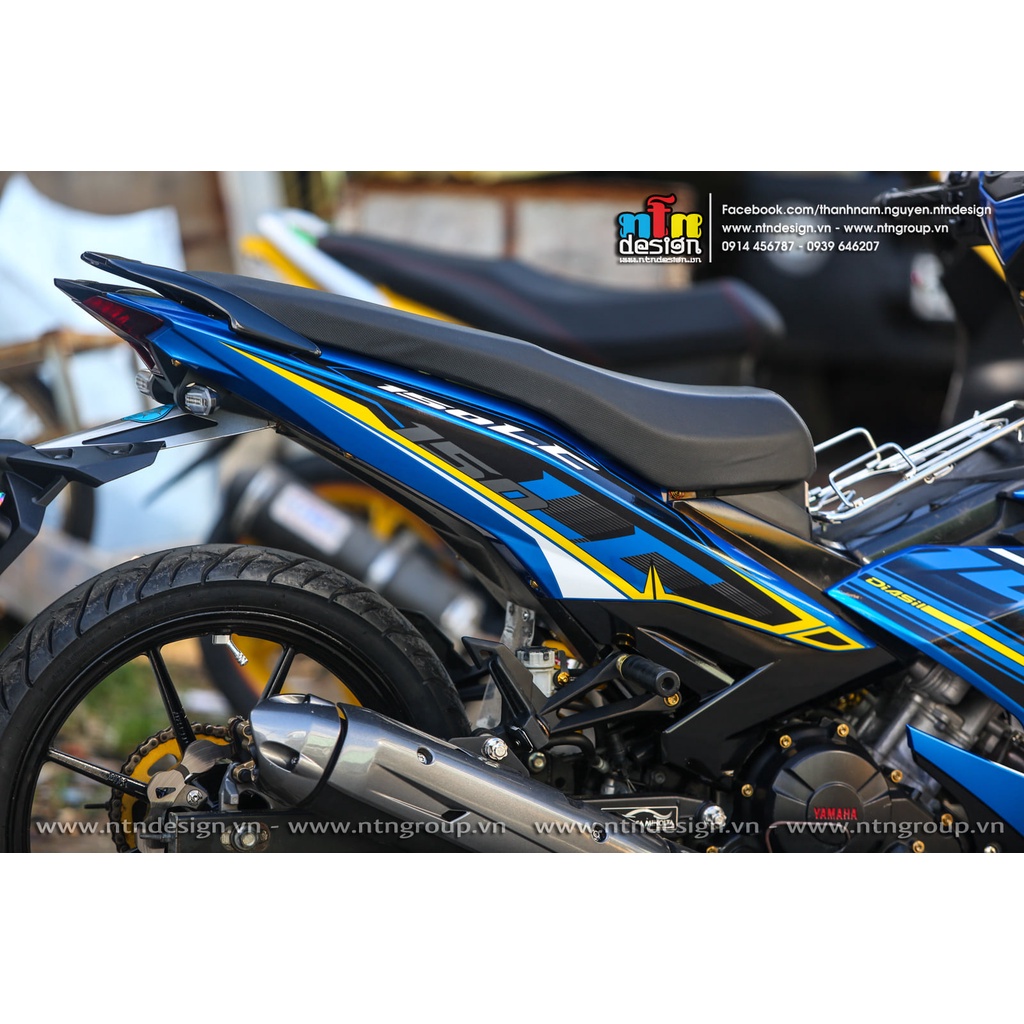 Tem /decal Rời Dán Xe Exciter 150 Mẫu 150 LC Xanh Đen Vàng Cực Đẹp, Hàng 3 Lớp Chất Lượng Cao