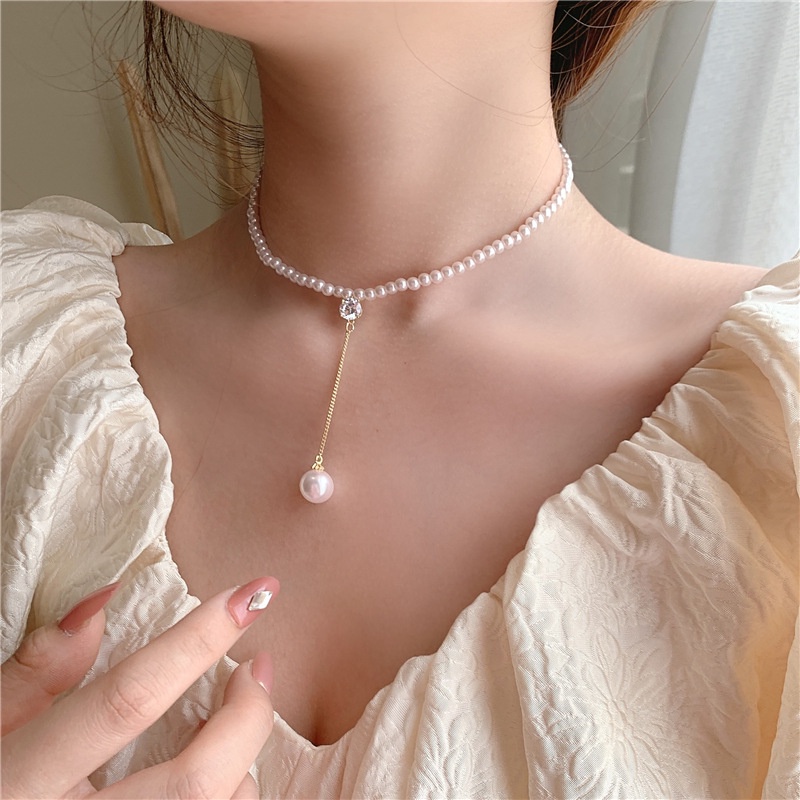 Vòng cổ Ngọc Trai Phong Cách Hàn Quốc 2022 Sang Trọng Cho Nữ