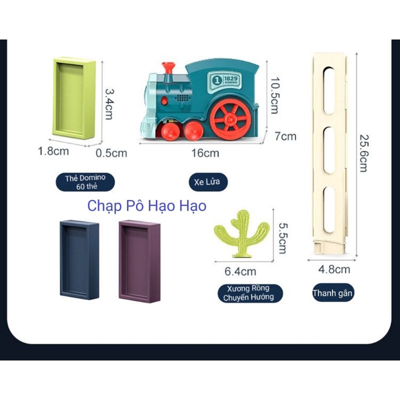 Đoàn tàu xe lửa DOMINO thả khối tự động, phát nhạc thông minh cho bé