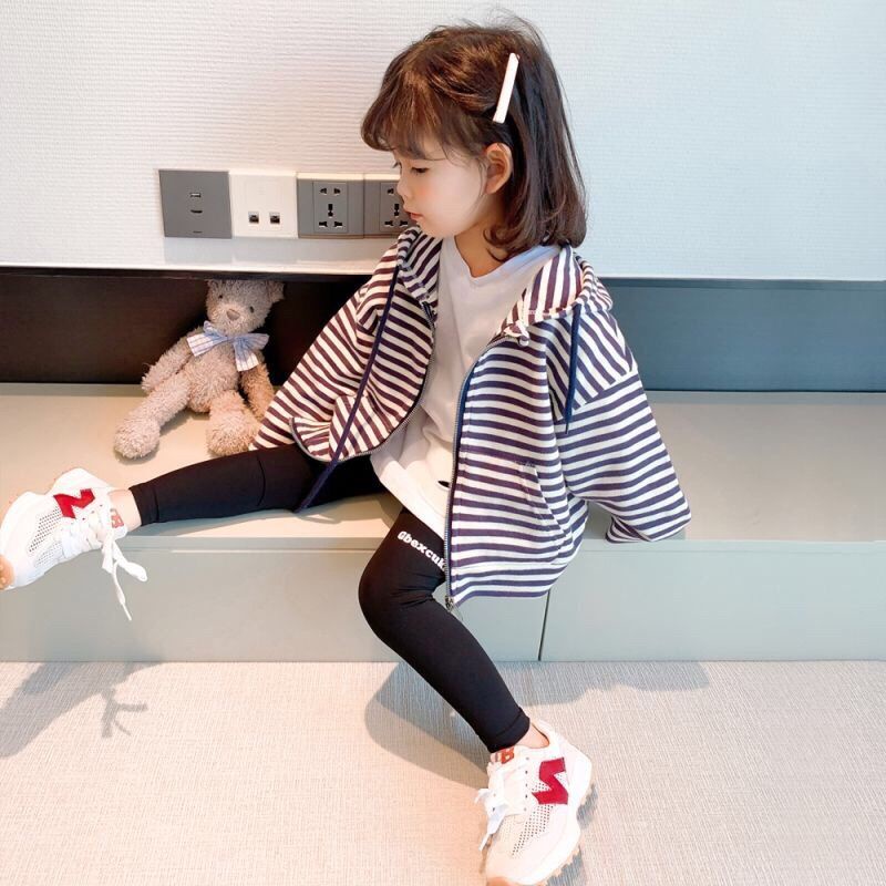 [Bán Chạy] Áo Khoác Cardigan Có Mũ Trùm Dáng Rộng Kẻ Sọc Phong Cách Phương Tây Thời Trang Xuân Thu Cho Bé Gái 7