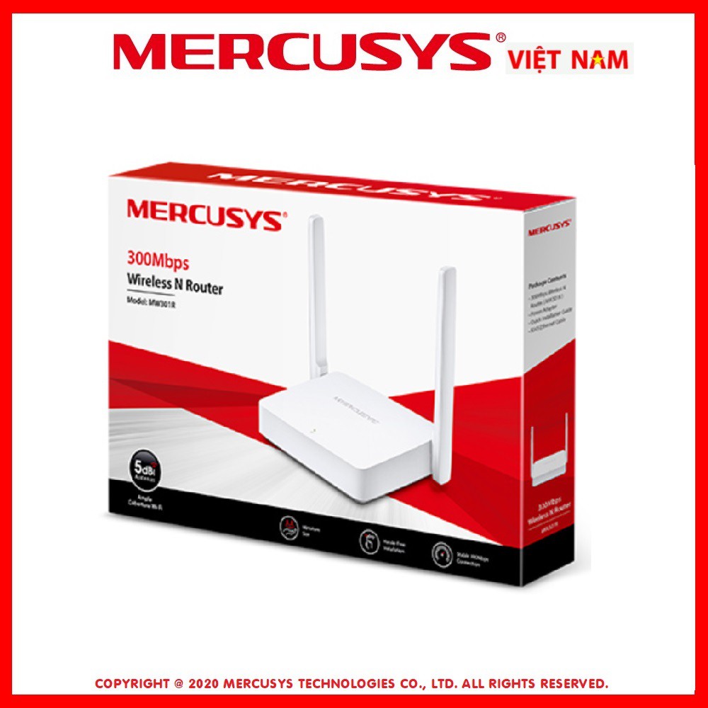 Router bộ phát wifi Chuẩn N Tốc độ 300Mbps Mercusys MW 301R 300Mb 2 Râu | BigBuy360 - bigbuy360.vn