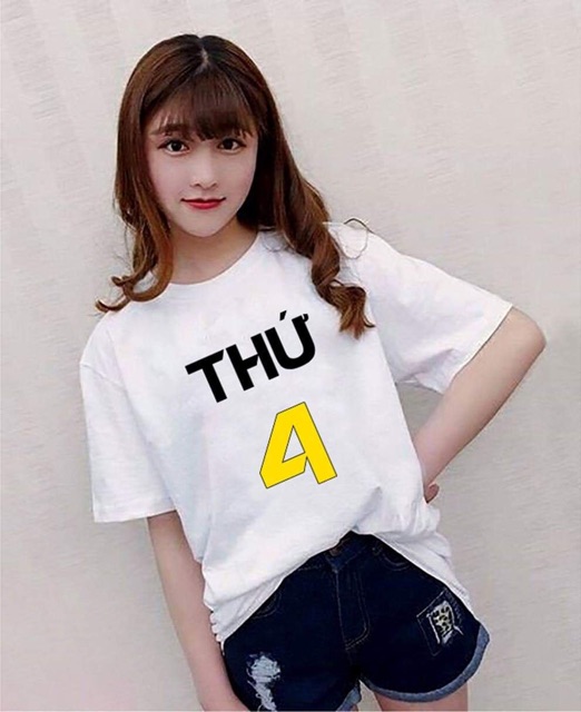 Áo thun các thứ trong tuần cotton dày dặn đủ size 5-110kg