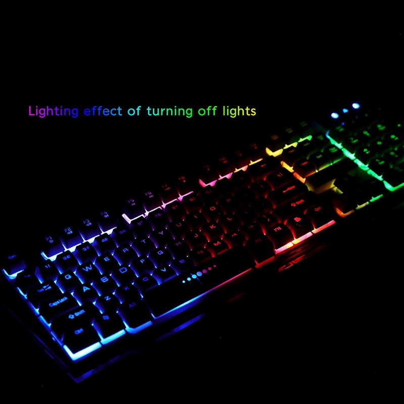 Bàn Phím Chơi Game Có Dây USB Màu Cầu Vồng Dành Cho Máy Tính Để Bàn