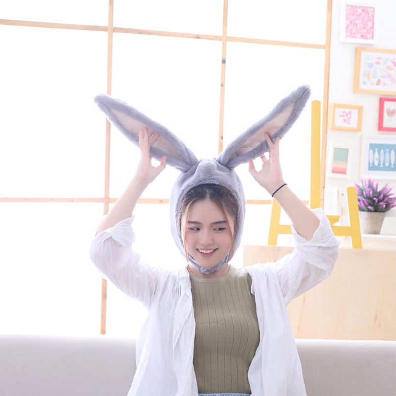 Mũ tai thỏ chất liệu lông nhung mềm mại giữ ấm làm đạo cụ chụp ảnh dễ thương cho nam và nữ